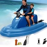 Jet boat gonflable, batterie 10 000/16 000 mAh, vitesse réglable de 3 à 9 km/h, autonomie de 130 min, capacité de 220 kg (485 lb) ; jet ski gonflable idéal pour la plongée avec tuba 700W16Apro