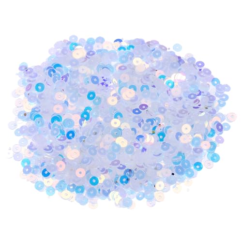 MECCANIXITY 20000 Pcs Flat Loose Sequins 4MM Bulk Cup Sequins Paillettes Sequins Embroidery Sequins Round Spangles with Holes for Jewelry Making Crafts Sewing Makeup Nail,Transparent