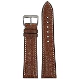 20mm RIOS1931 Cognac Imperial Genuine Alligator Watch Band with White Stitching 114x82
