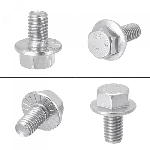 Image of uxcell M5x8mm Hex Serrated Flange Bolts Screws Metric Thread 304 Stainless Steel 50pcs