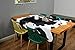 MustMat Cute Cow Print Rug Black and White Faux Cowhide Rugs Animal Printed Area Rug Carpet for Home 5.2x4.6 Feet