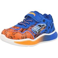 Hot Wheels Boys Trainers – Kids Sports Shoes with Hook and Loop Strap, Comfortable Casual Sneakers for School and Play (Blue UK 12-EU31)