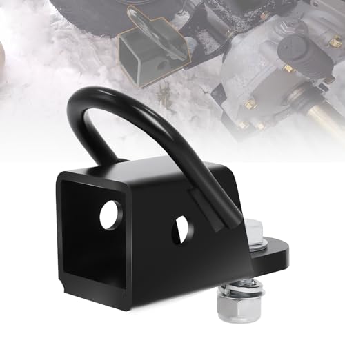 2 ATV UTV Trailer Hitch Receiver Adapter Heavy Duty Bolt-On Tow Hitch Mount with Welded D-Ring Tie Down Ring Fit Standard 2 Inch Receiver Tube