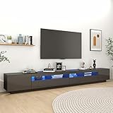 【Mueble para TV con luces】Con un diseño moderno y práctico, este mueble para la TV con luces LED definitivamente se convierte en el centro de atención de tu habitación.
