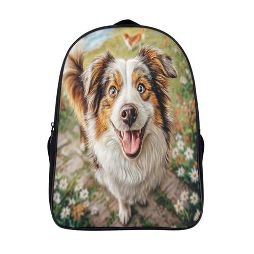 Sac à dos personnalisé 2 compartiments animal chien mignon imprimé 3D pour fille en primaire