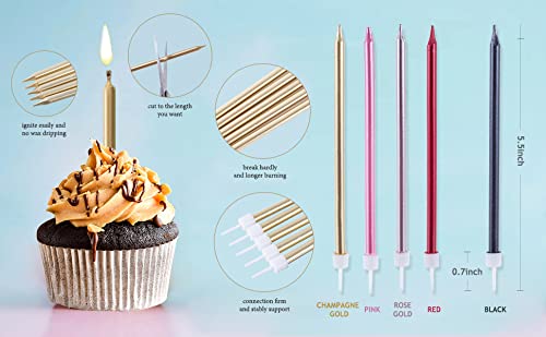 Image of Wax Thin Golden Birthday Candle Candles For Girls, Boys, Parents, Anniversary Decoration, Baby Shower, Cake Decoration, Candles For Birthday Decoration (Gold)6 Pcs Candle