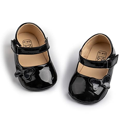 Image of Meckior Infant Baby Girls Soft Sole Bowknot Princess Wedding Dress Mary Jane Flats Prewalker Newborn Light Baby Sneaker Shoes