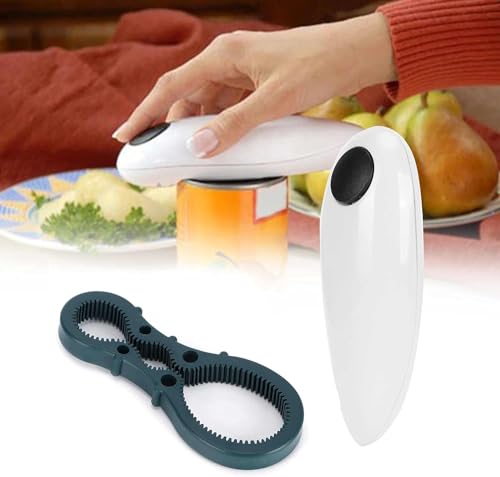 Abridor de Latas Automático + Abridor Universal De Potes - Abre Sozinho Sem Farpas Metálicas