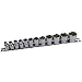 Produktbild 12 Stück Imperial SAE AF 1/4 Zoll - 7/8 Zoll Stecknüsse 6 Punkt mit Schiene flach 3/8 Zoll DR AT941