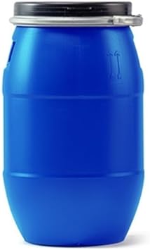 Plastic Blue Barrel with Lid, Multi-Purpose Wide-Mouth Storage Drum for Home, Farm, Garage, Industrial Use30L