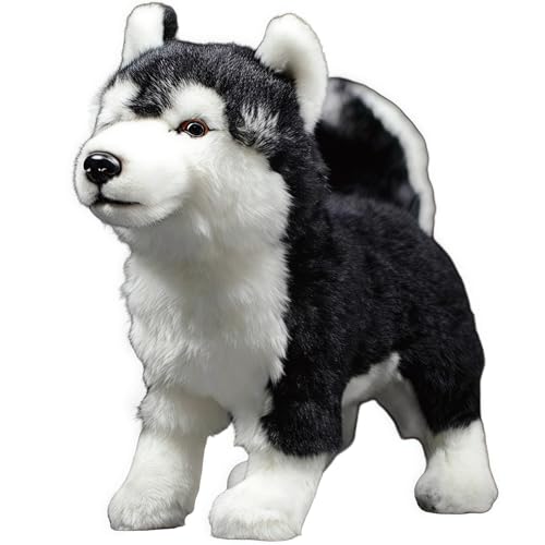 Realistic Heterochromia Husky Plush Toy - Lifelike Standing 11