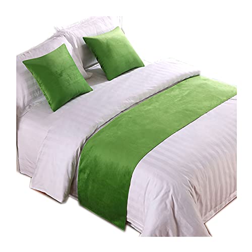 TXPCLNN Chemin de Lit en Velours Literie Couleur Unie Hôtel Lit Drapeau Chambre Maison Lit Écharpe Salle Cover