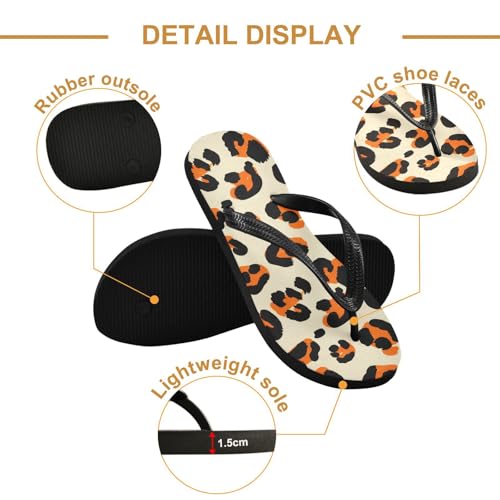 Leopard Black Orange Beige Flip Flop Beach Summer Casual Sandal for Women & Men Shower Shoes 208618592