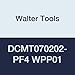 Walter Tools DCMT070202-PF4 WPP01 Carbide Tiger-Tec Positive Indexable Turning Insert, 0.008" Corner Radius, 1/4" IC, 3/32" Thick, 0.004" - 0.039" Depth of Cut (Pack of 10)