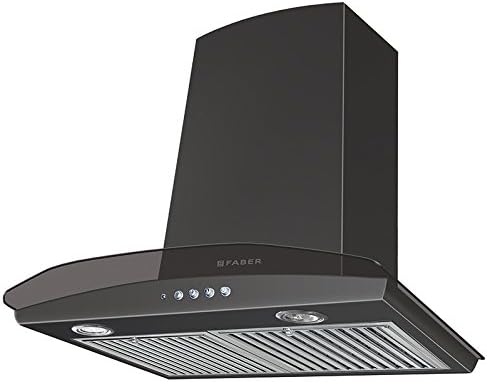 60cm 1000 m3/hr Chimney (Hood Tratto Plus BK LTW 60, 2 Triple Layer Baffle Filters, Black)