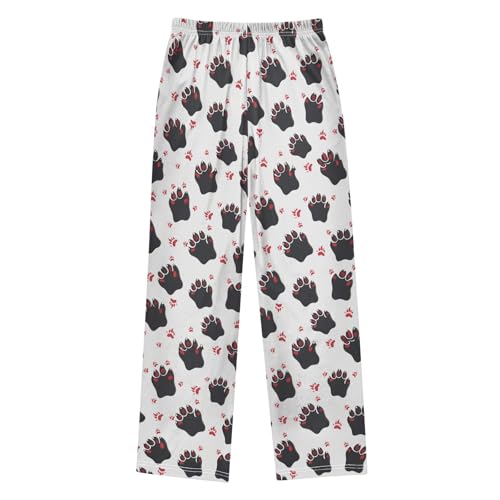 ALAZA Bear Paw Print Pajama Lounge Pants Long Sleep Pajama Bottoms with Pockets2