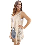 Women's Bolero Shrugs Boho Crochet Lace Open Stitch Cardigan Vest