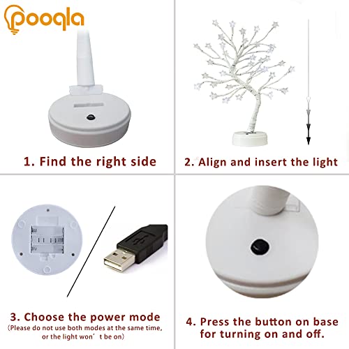 Pooqla 4Th Of July Decorations, Lighted Tree With Stars For Table Decor, 36Led Patriotic Tree With Lights Battery Powered And Usb Plug In For Fourth Of July Party Home Decorations #TOP2