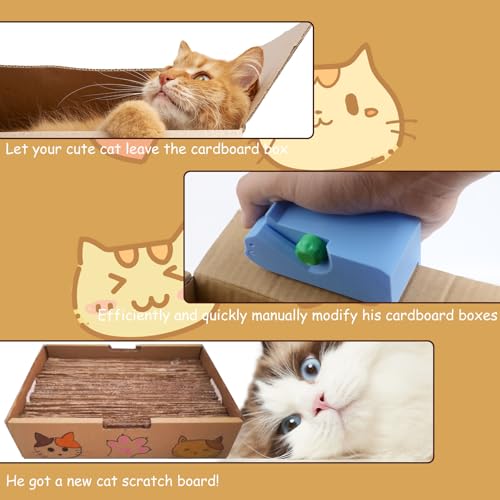 Cortador de papelão para arranhadores de gatos com 10 lâminas, cortador de cartão impresso em 3D, pa