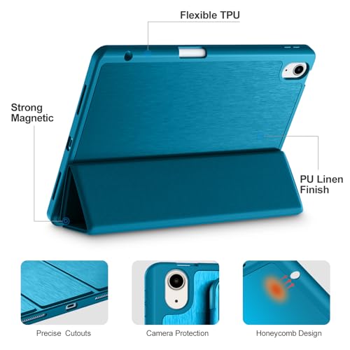 Image of Akkerds for iPad Air 11 Inch Case M4 /M3 /M2, Air 5th /4th Gen, PeacockBlue