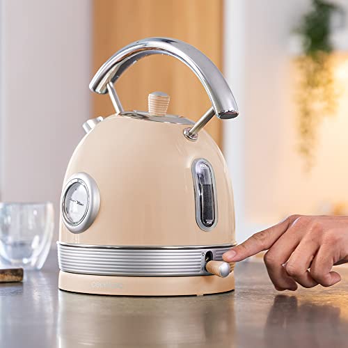 Cecotec Wasserkocher ThermoSense 420 Light Beige. Fassungsvermögen 1,8 Liter, 2200 W, Temperaturanzeige, 360º Basis, Edelstahl, Vintage-Stil, Beige 6