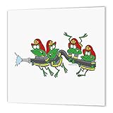 3dRose ht_104055_3 Funny Firefighter Froggy Frogs-Iron on Heat Transfer for Material, 10 by 10-Inch, White