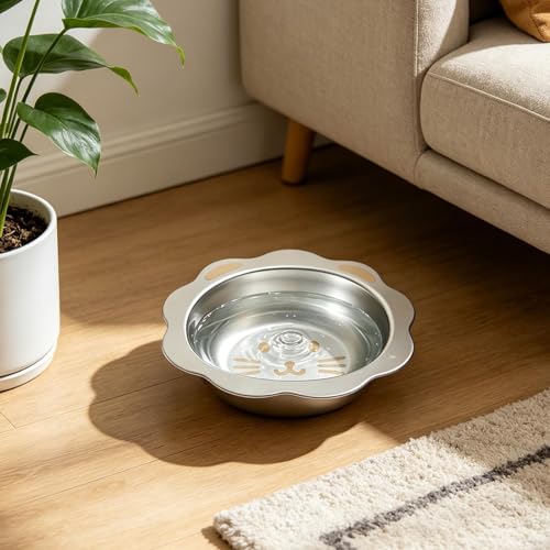 Futternapf für Hunde, klein, erhöht, Edelstahl, Schnurrhaar- freundlich, für kleine, mittelgroße und große Welpen, Kätzchen, drinnen und draußen, tägliche Reisen, Balkon, Zwinger-3