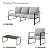 PHI VILLA Metal Patio Furniture Set,5 Seats Modern Outdoor Patio Conversation Seating Set,All Weather Outdoor Couch Set Patio Sofa Set with Coffee Table,Black Frame with Textilene Cushion