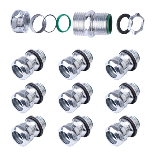 Connecteurs de boîtier EMT isolés et étanches de 1,9 cm en acier zingué durable x10
