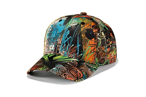 Chapeau de mode Fashian Unisexe Personnalité Graffiti Camouflage Sitching Casquette De Baseball Large Bord Chaud Casquette for Sports En Plein Air Hip Hop Street Dance Casquette De Baseball En Cuir Ve Cover