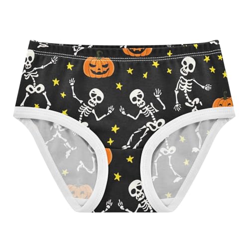Artistic Toddler Underwear Custom 2t Cotton Panties Little Girl Halloween Funny Skeletons Black Briefs Kids Undies
