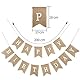 qingmeng Happy Birthday Girlande Banner, Geburtstag Vintage Leinen Deko Geburtstag Dekoration Drieck Flagge Wimpelkette für Geburtstag Geburtstagsfeier Dekoration, Babydusche