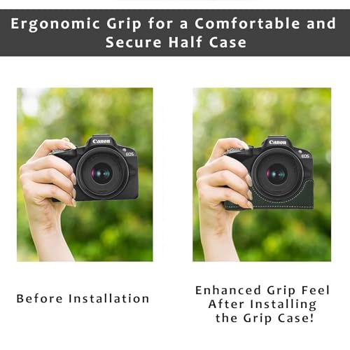 Funda para cámara Canon EOS R50 en cuero PU negro miniatura 4