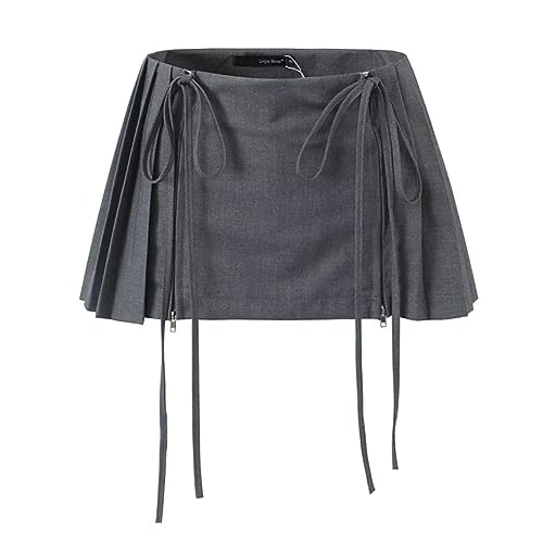 GGOOB Y2k Skirt Preppy Skirt Preppy Clothe Skorts Skirts for Women Pleated Mini Skirts for Women (Grey,S,Small)
