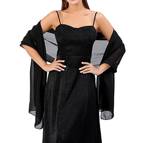 Women Soft Shawls and Wraps for Evening Dresses Silky Sheer Chiffon Scarves Pashmina for Wedding Bridesmaid Party