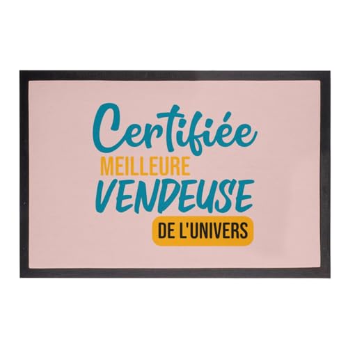 Paillasson rose rectangulaire compact et résistant 60x40 cm
