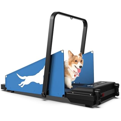 FYC Dog Treadmill for Small Dogs, Pet Treadmill Running Machine for Small & Medium-Sized Dogs Treadmill for Home 220lbs Folding Treadmill with LCD Display Screen and Remote, Easy Installation, Blue Cover