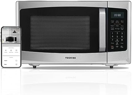 TOSHIBA ML-SEM23P(SS) Smart Countertop Microwave, Voice Control with Alexa, Free Recipes in APP, Kitchen Essentials, Mute Function & ECO Mode, 900W, 0.9 Cu Ft, With 10.6″ Turntable, Stainless Steel