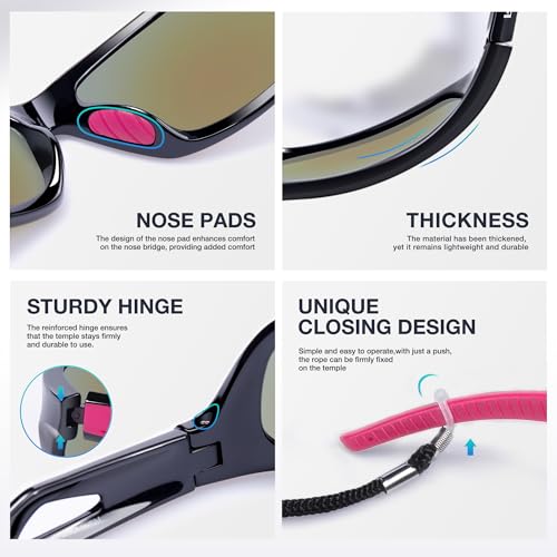 Image of RIVBOS Polarized Sports Sunglasses Driving Sun Glasses Shades for Men Women Tr90 Frame for Cycling Fishing Running RB831