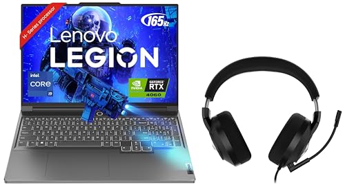 Image of Lenovo Legion Slim 7 Intel Core i9-13900H 16 inch (40.64cm) 3.2K IPS 165Hz 430Nits Gaming Laptop (16GB /1TB SSD /Win 11 /Office 2021 /NVIDIA RTX 4060 8GB /Storm Grey /2Kg),82Y3007QIN + H200 Gaming Headset
