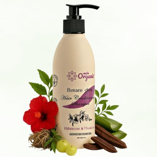 Image of Botani Glow Hair Conditioning Shampoo - With Hibiscus, Bhringraj, Aloe Vera & Amla | Reduces Hair Fall, Restores Smoothness & Healthy Shine, Anti-Dandruff| Paraben-Free | 250 ml
