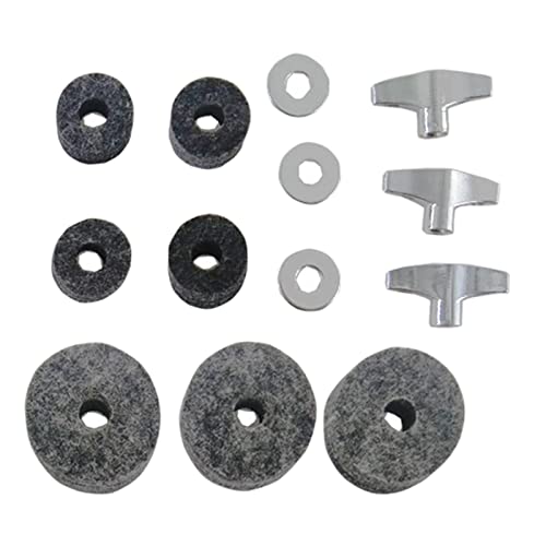 Esbant 21 Pieces Replacement Cymbal Felts Washers Percussion Instruments Cymbal Replacement Replacement Kit Equipment Drum Sets Replacement, Black (Color : Gray) #TOP6