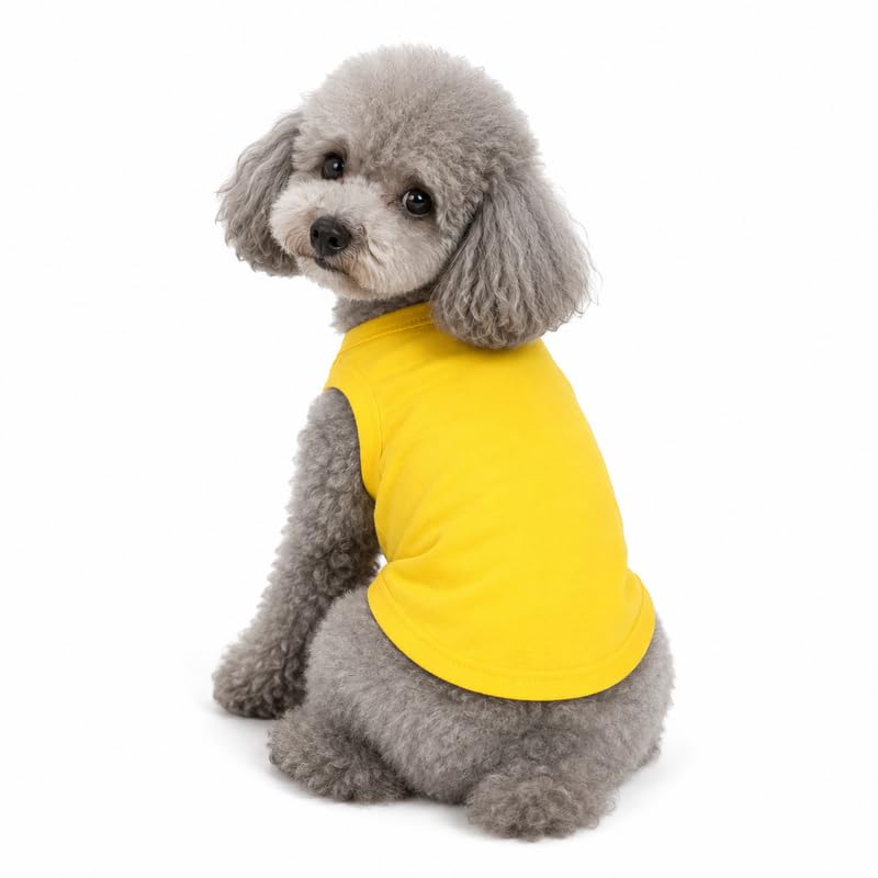 Petitebelle Plain Single Color Puppy Dog Shirt (Yellow, Small) — image 1
