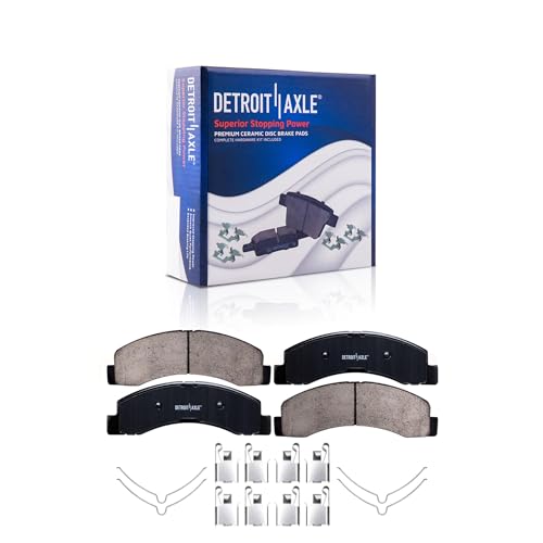 Image of Detroit Axle - Brake Kit for RWD 1999-2002 Ford F-250 F-350 Super Duty 00-02 Excursion Disc Brake Rotors Ceramic Brakes Pads 2000 2001 2002 Front & Rear Replacement