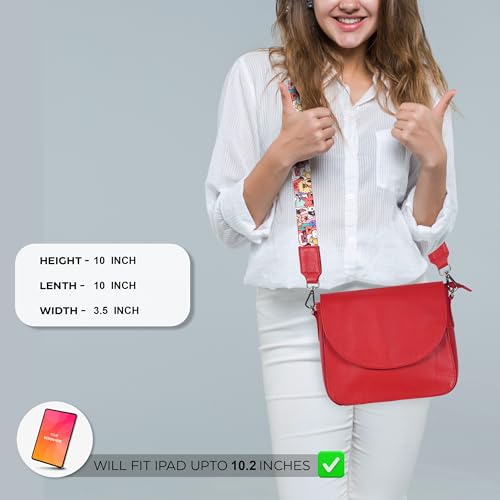 Image of Genuine Leather Shoulder Crossbody Purse For Women with Adjustable Strap, Mobile Pocket & Outside & Inside Zipper