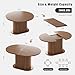 PatioPerk 39.37''-55.12'' Round Extendable Dining Table for 4-8, Expandable Wood Kitchen Table with Leaf, Space-Saving Round to Oval Pedestal Table for Small Spaces, Walnut Finish