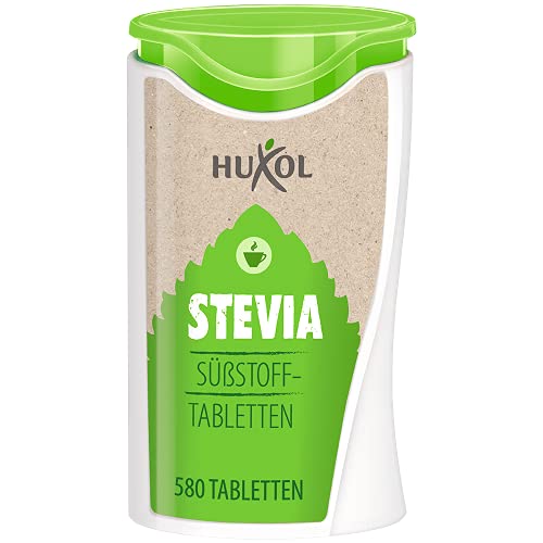 Huxol Stevia Spender | 580 Tabletten | Stevia | Süßstoff | Zuckeralternative | von Natur aus Glutenfrei | Halal | Kalorienarm | ideal zum Süßen von Kaffee, Tee und anderen Heißgetränken Cover