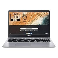 Acer 2022 Chromebook 315 15.6″ Full HD 1080p IPS Touchscreen Laptop PC, Intel Celeron N4020 Dual-Core Processor, 4GB DDR4 RAM, 64GB eMMC, Webcam, WiFi, 12 Hrs Battery Life, Chrome OS, Silver