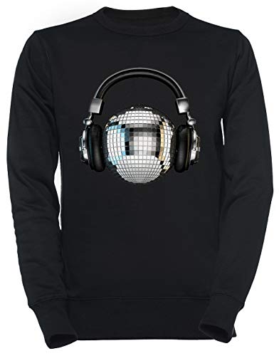 Sweat-shirt casque disco noir avec coton doux pour le confort