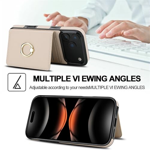 Coque iPhone 17 Pro Max cuir blanc avec fonction support pour visionner vos vidéos - 3